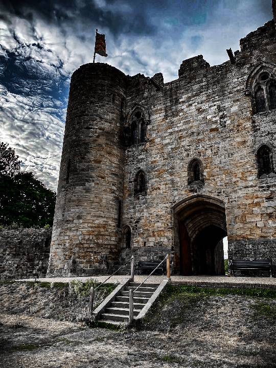 The stone gatehouse tower of Tonbridge Castle